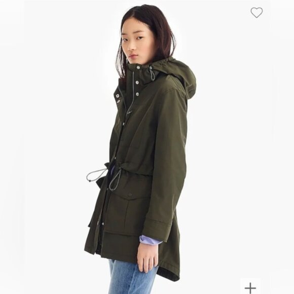 NWOT J Crew Women's Black Perfect Lightweight Rain Jacket with Hood Size XST - Picture 4 of 12